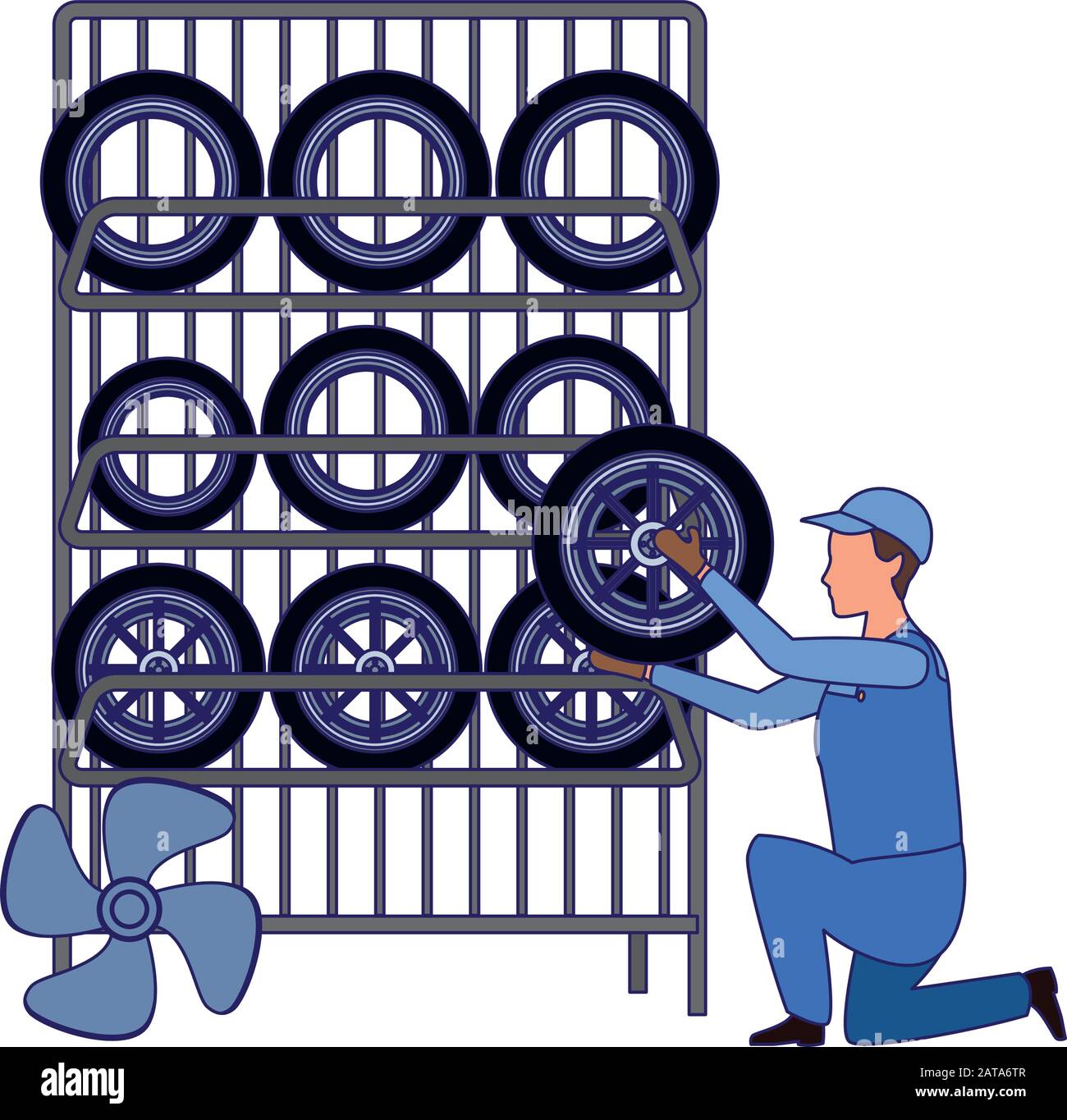 Tires rack Stock Vector Images - Alamy