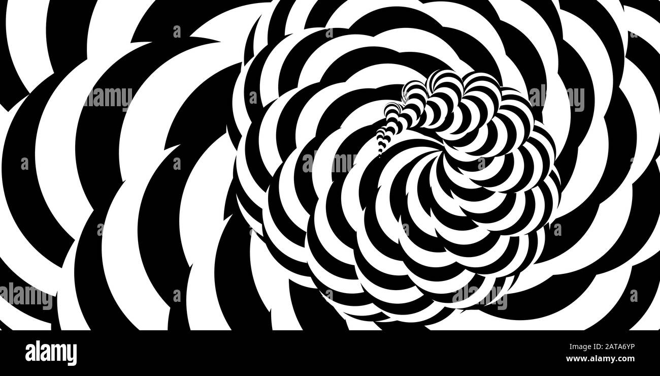 Abstract Vector Background  with Black and White Tentacles Plexus - Op Art Illustration Stock Vector