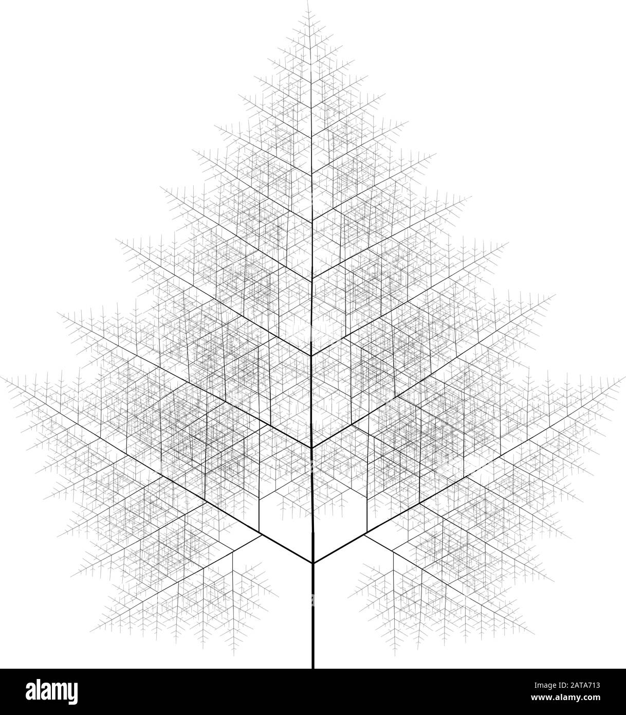 Flat vector computer generated self similar l system branching tree ...