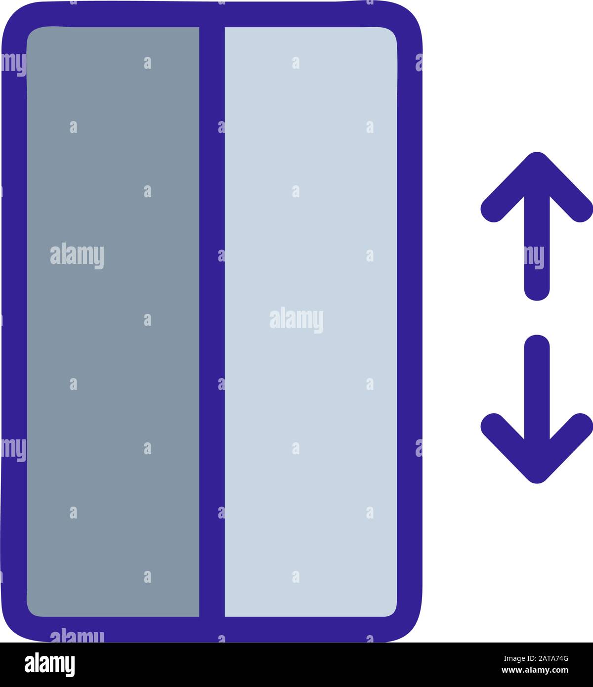 Elevator door icon vector. Isolated contour symbol illustration Stock