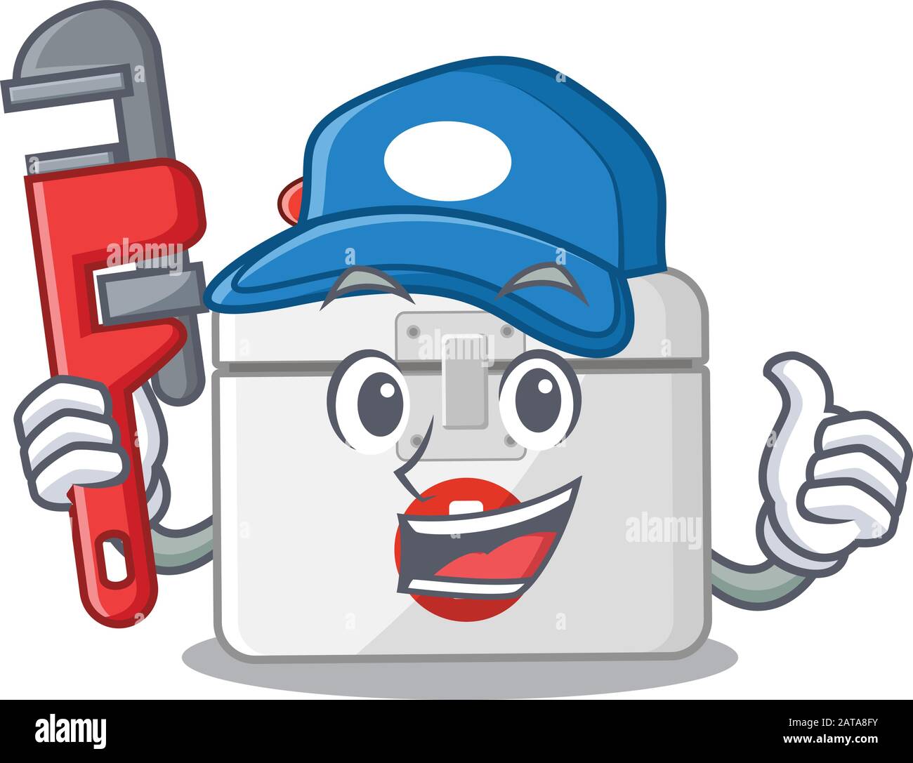 Cool Plumber first aid kit on mascot picture style Stock Vector Image ...