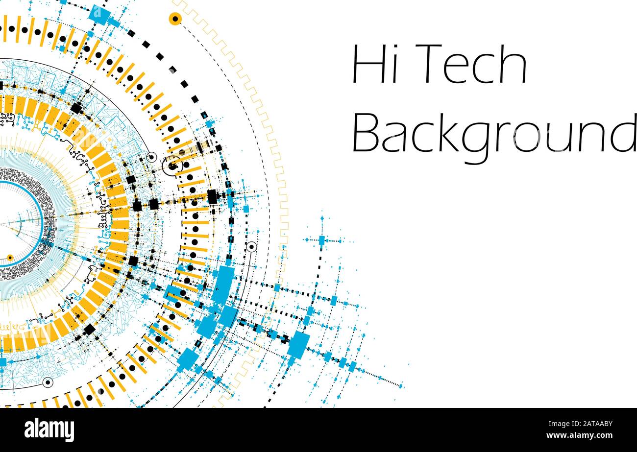 Vector HiTech Background - Technology Diagram Concept - Vector Graphic Template Stock Vector