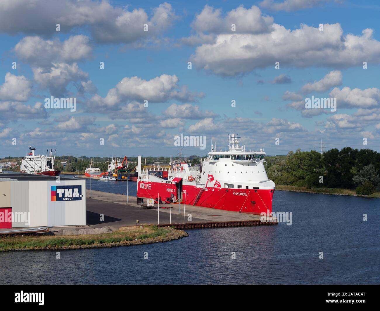 The Kvitnos, a Ro Ro Natural Gas Powered Cargo Ship sailing under the
