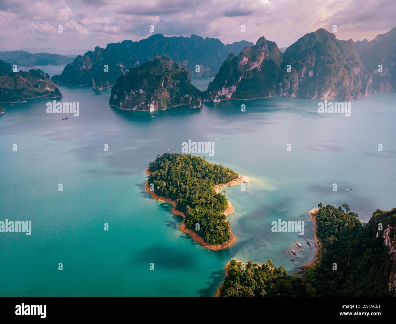 Drone aerial shot, top view of Khao Sok National Park, It is another  destination for people who like the sea. The island is a nature reserve.,  Surat Stock Photo - Alamy