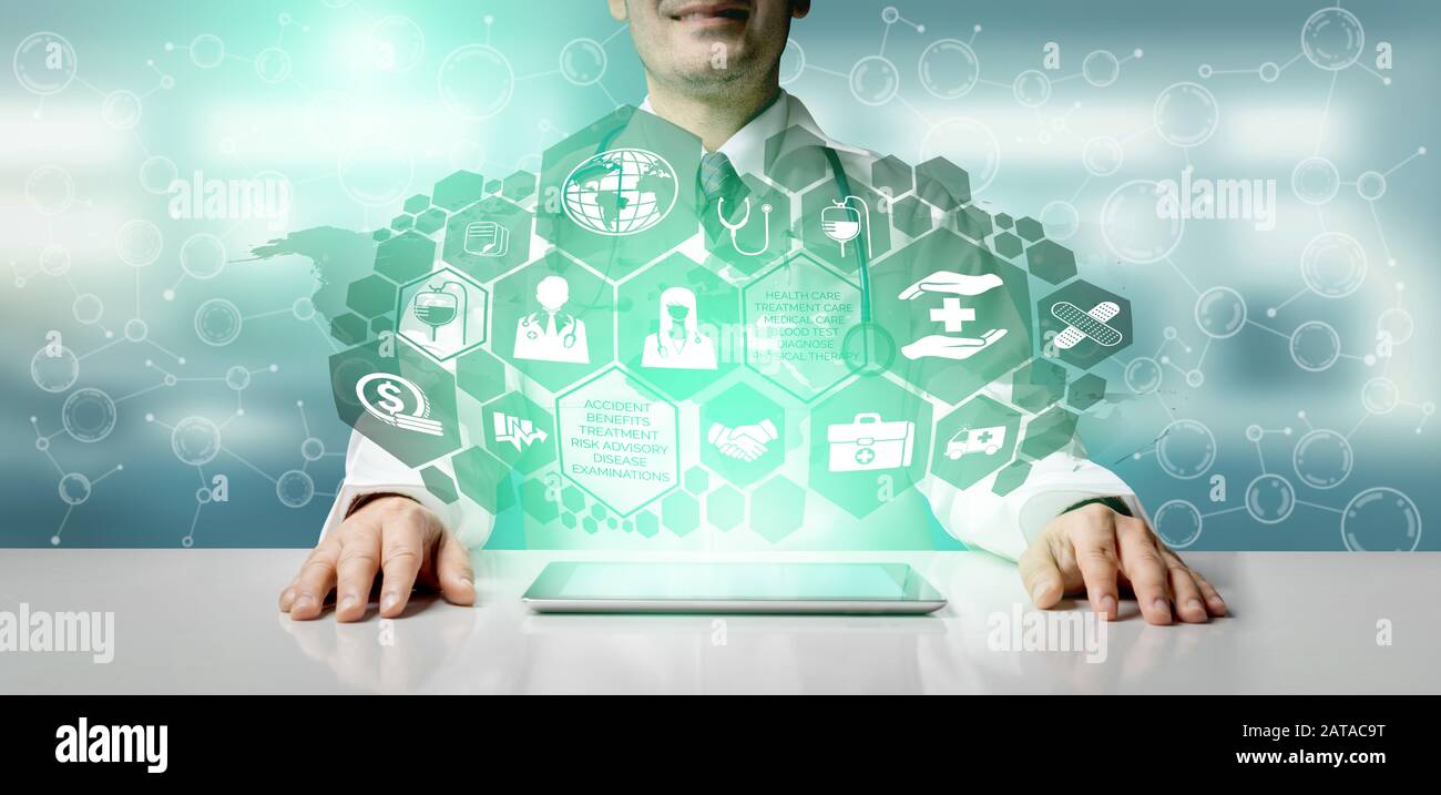Medical Healthcare Concept Doctor In Hospital With Digital
