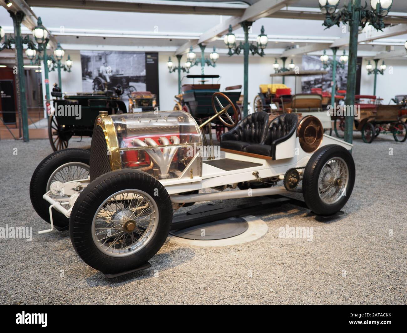 View to old Bugatti Biplace Sport Type 16 Grand Prix produced in 1912 - 1914  in european Mulhouse city, France Stock Photo - Alamy