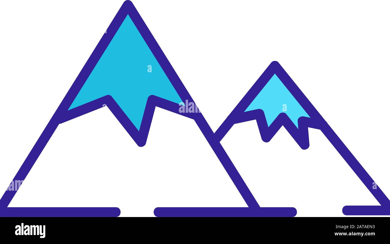 Mountain icon vector. Isolated contour symbol illustration Stock Vector ...