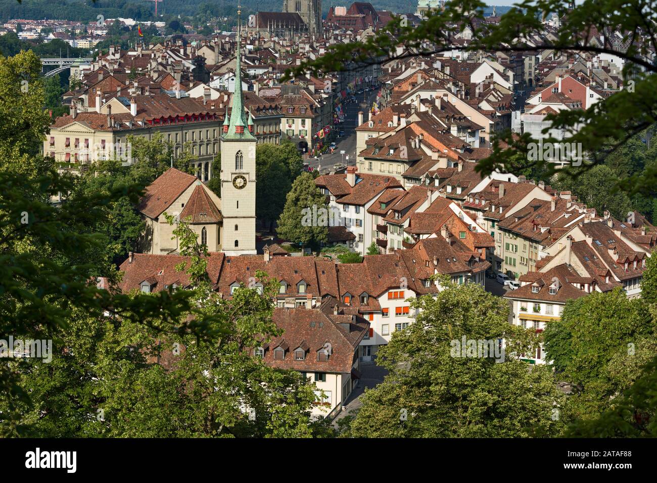 The Reformed Nydeggkirche  is located on the eastern edge of the Old City of Bern, Switzerland Stock Photo