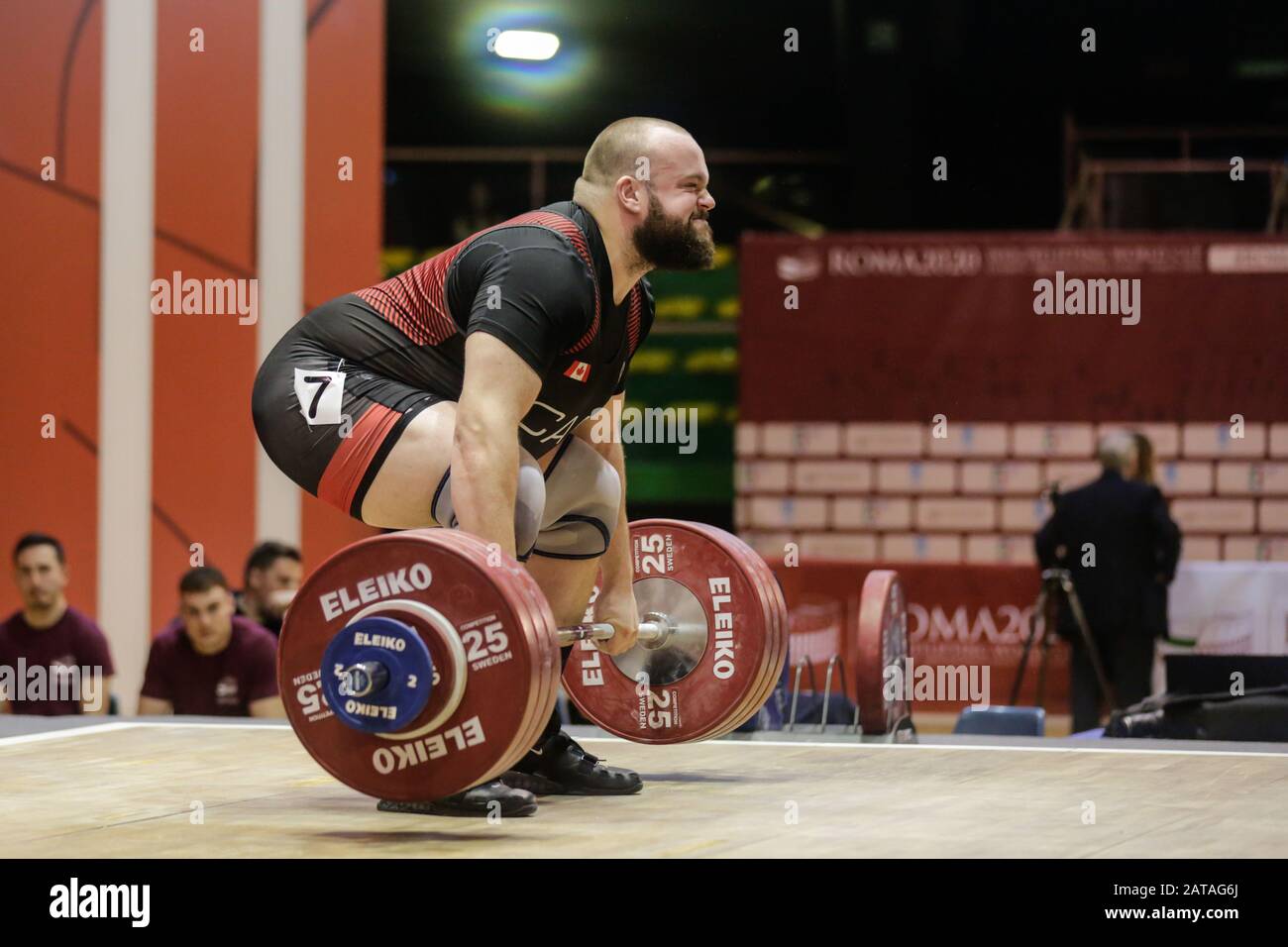 everett quinn (can) 109+ kg category during IWF Weightlifting World Cup  2020, Rome, Italy, 31 Jan 2020, Sports Weightlifting Stock Photo - Alamy