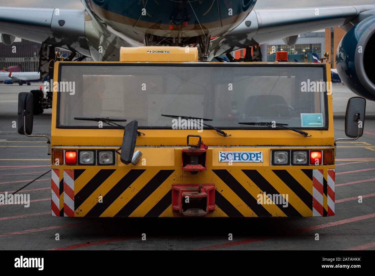 October 29, Moscow, Russia, Airfield tractor SCHOPF at Sheremetyevo