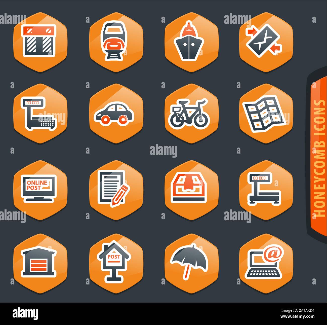 Post service icons set Stock Vector Image & Art Alamy