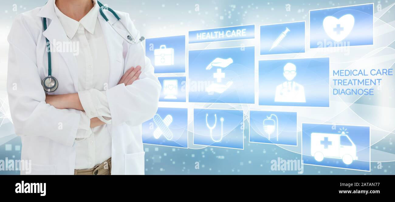 Medical Healthcare Concept Doctor In Hospital With Digital