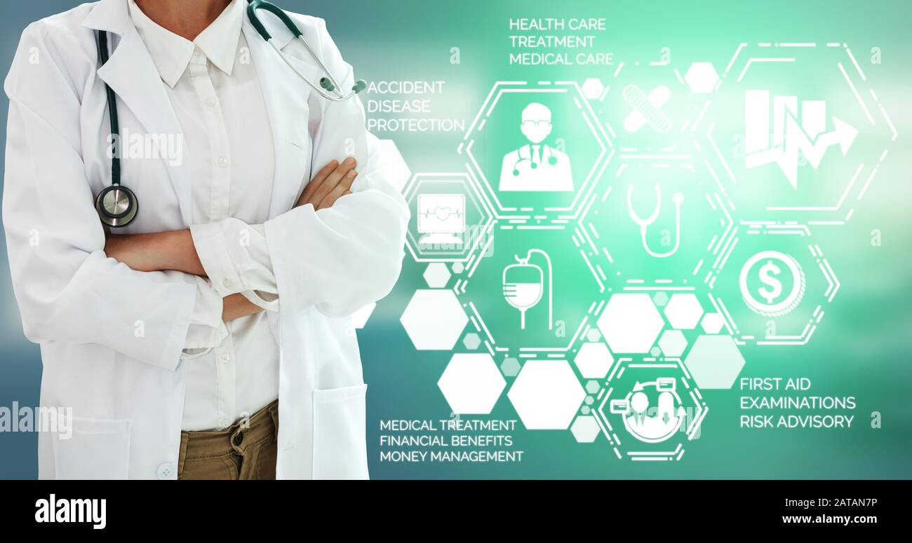 Medical Healthcare Concept Doctor In Hospital With Digital