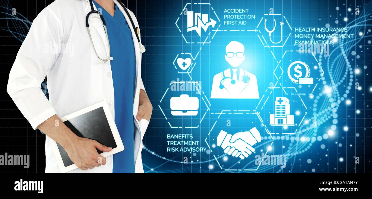 Medical Healthcare Concept Doctor In Hospital With Digital