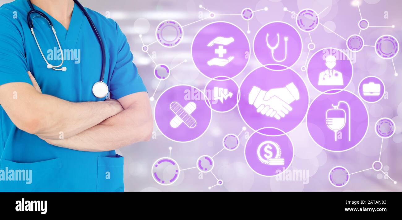 Medical Healthcare Concept Doctor In Hospital With Digital