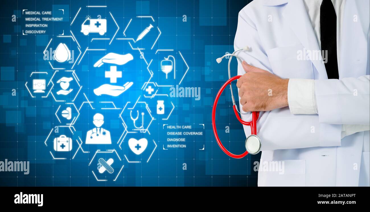 Medical Healthcare Concept Doctor In Hospital With Digital
