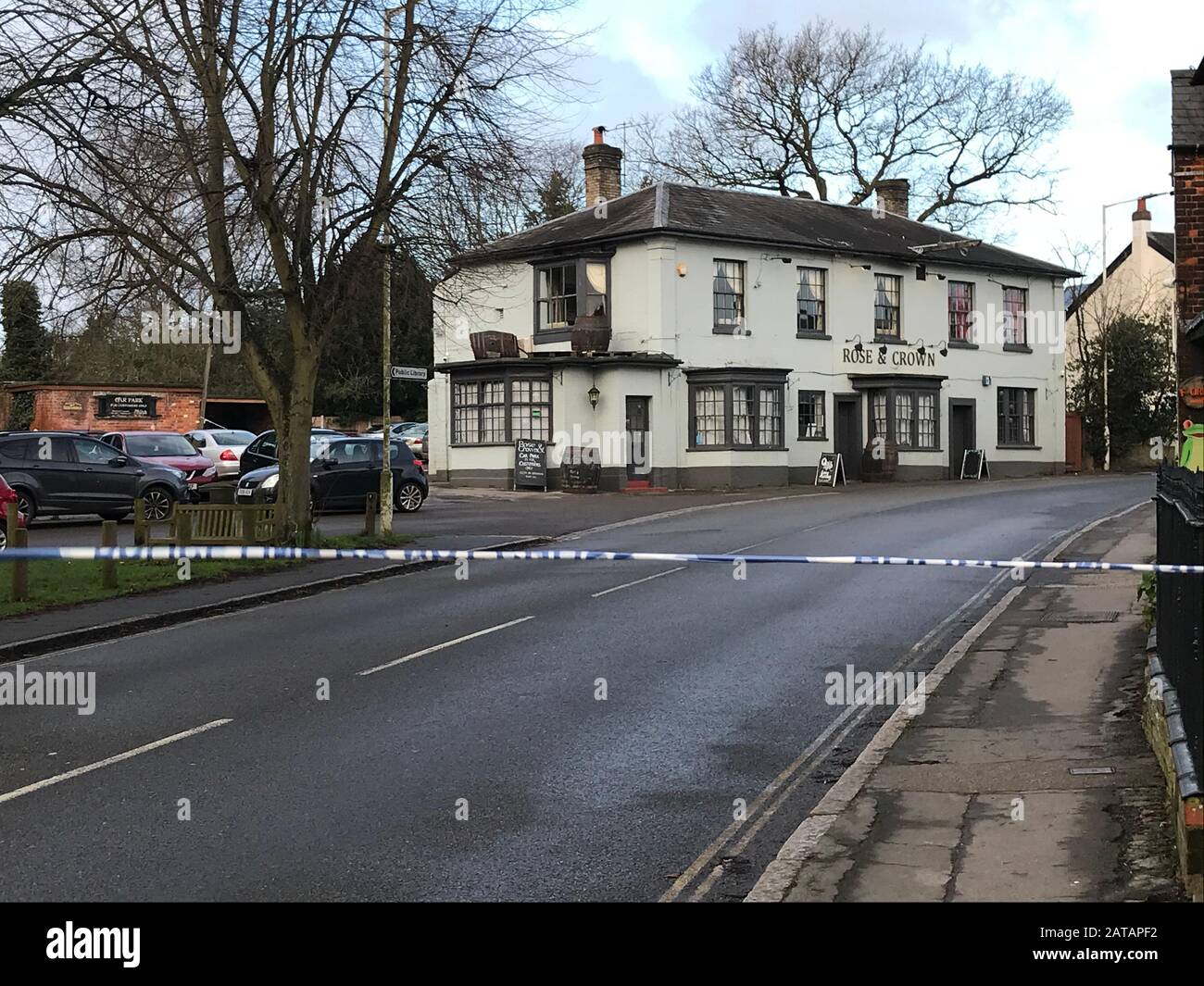 The scene in Writtle, Essex after officers were called at 8pm on Friday