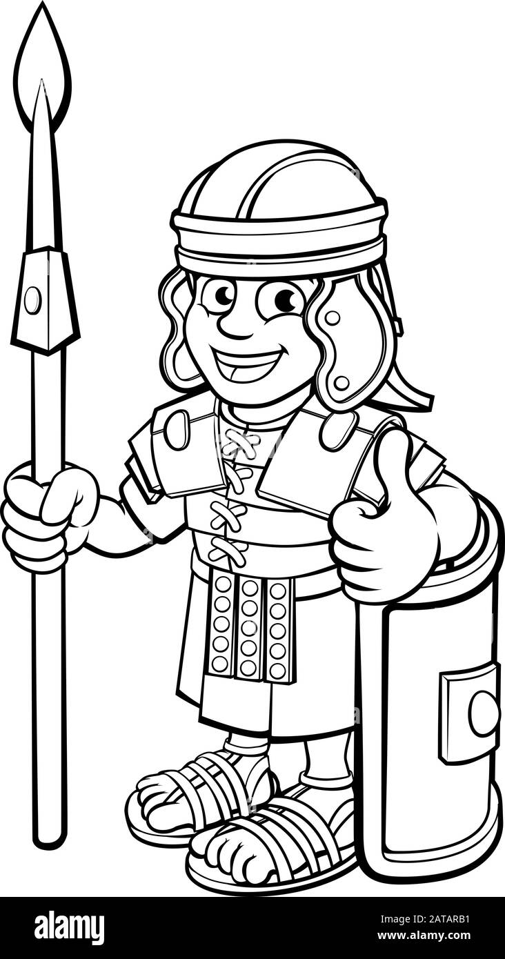 Roman Soldier Cartoon Character Stock Vector