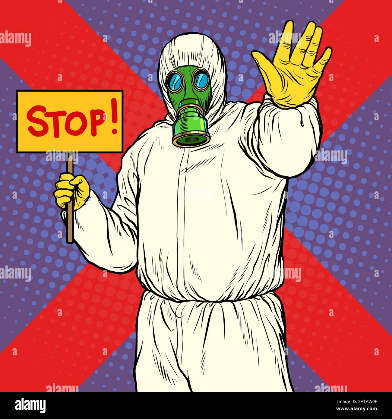 Stop doctor quarantine Novel Wuhan coronavirus 2019-nCoV epidemic outbreak Stock Vector