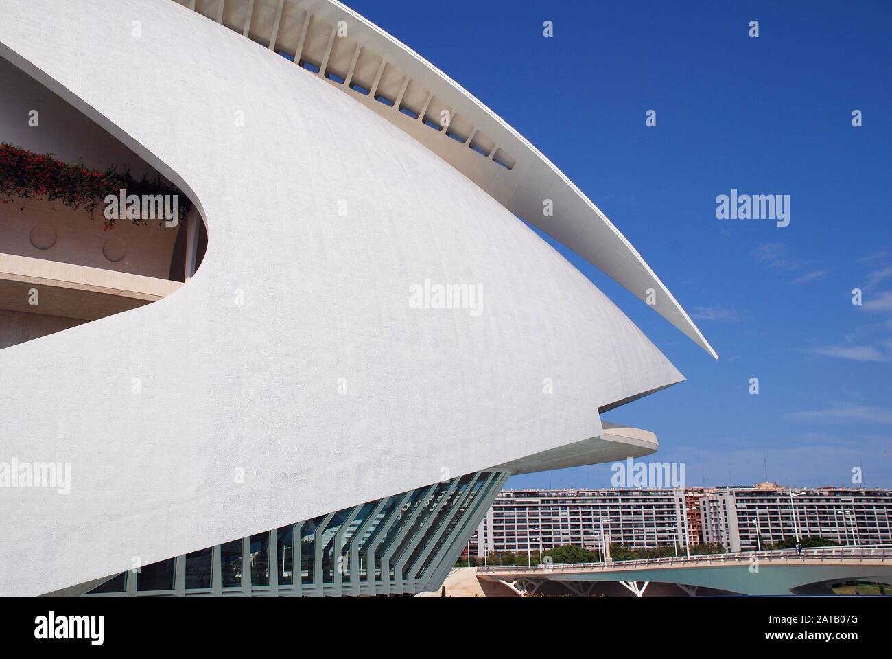 The Palau de les Arts Reina Sofia at the City of Arts and Sciences in Valencia, Spain on September 2, 2019. Stock Photo