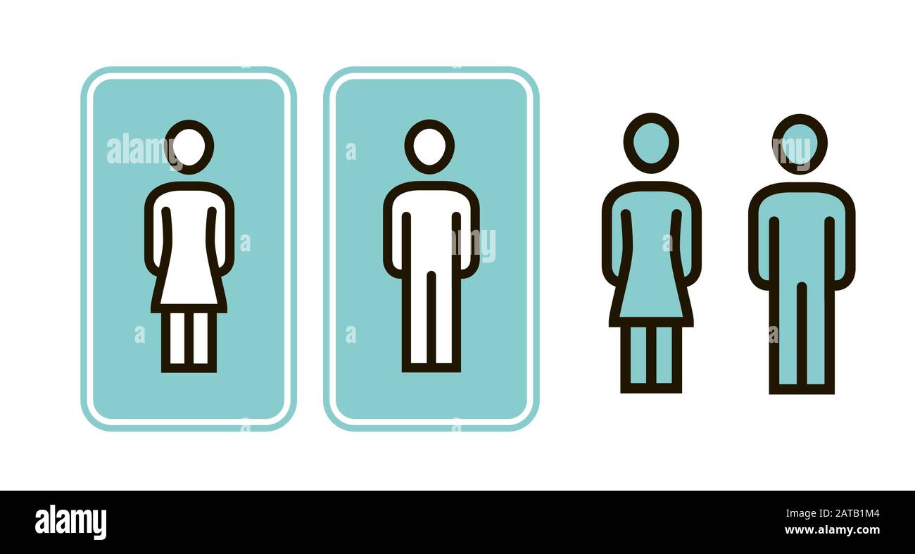 Male and female WC sign icon. Toilet, restroom, washroom symbol vector Stock Vector