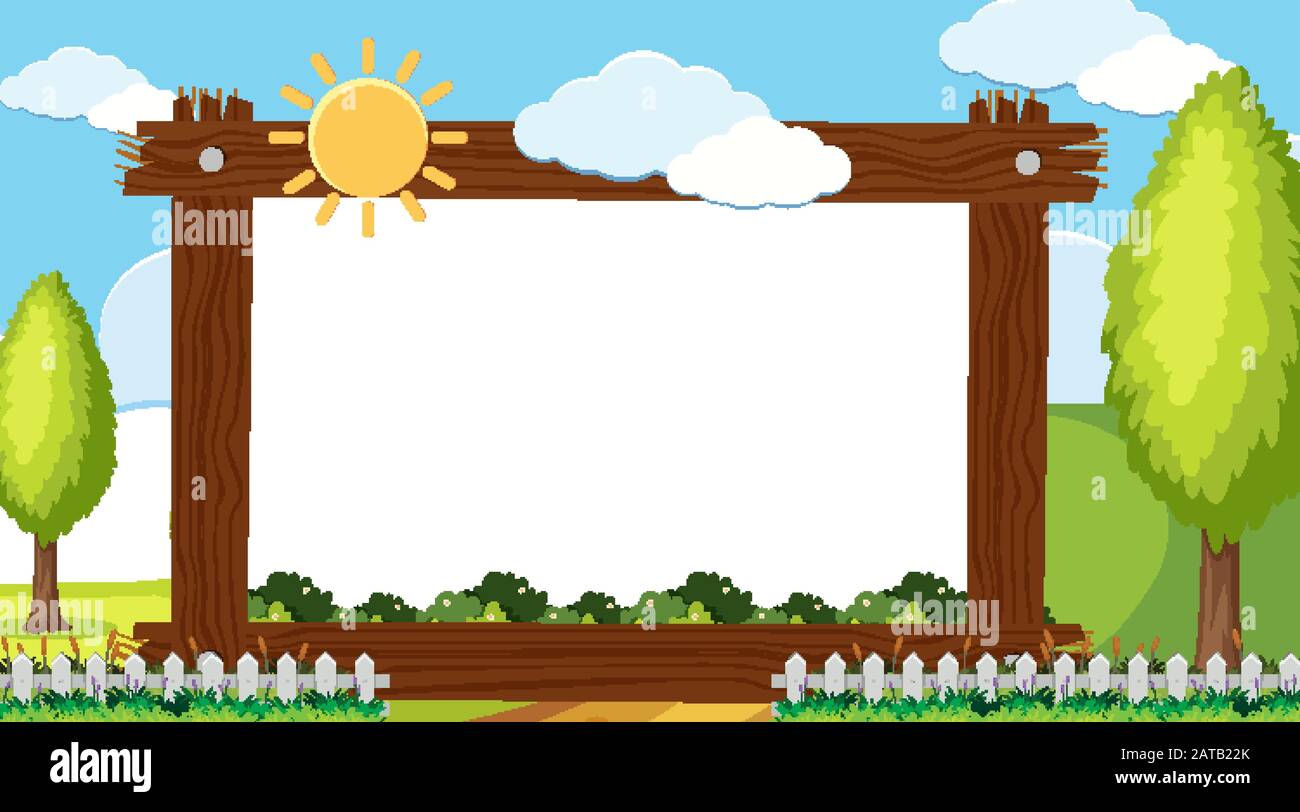 Border template with park in background illustration Stock Vector Image ...