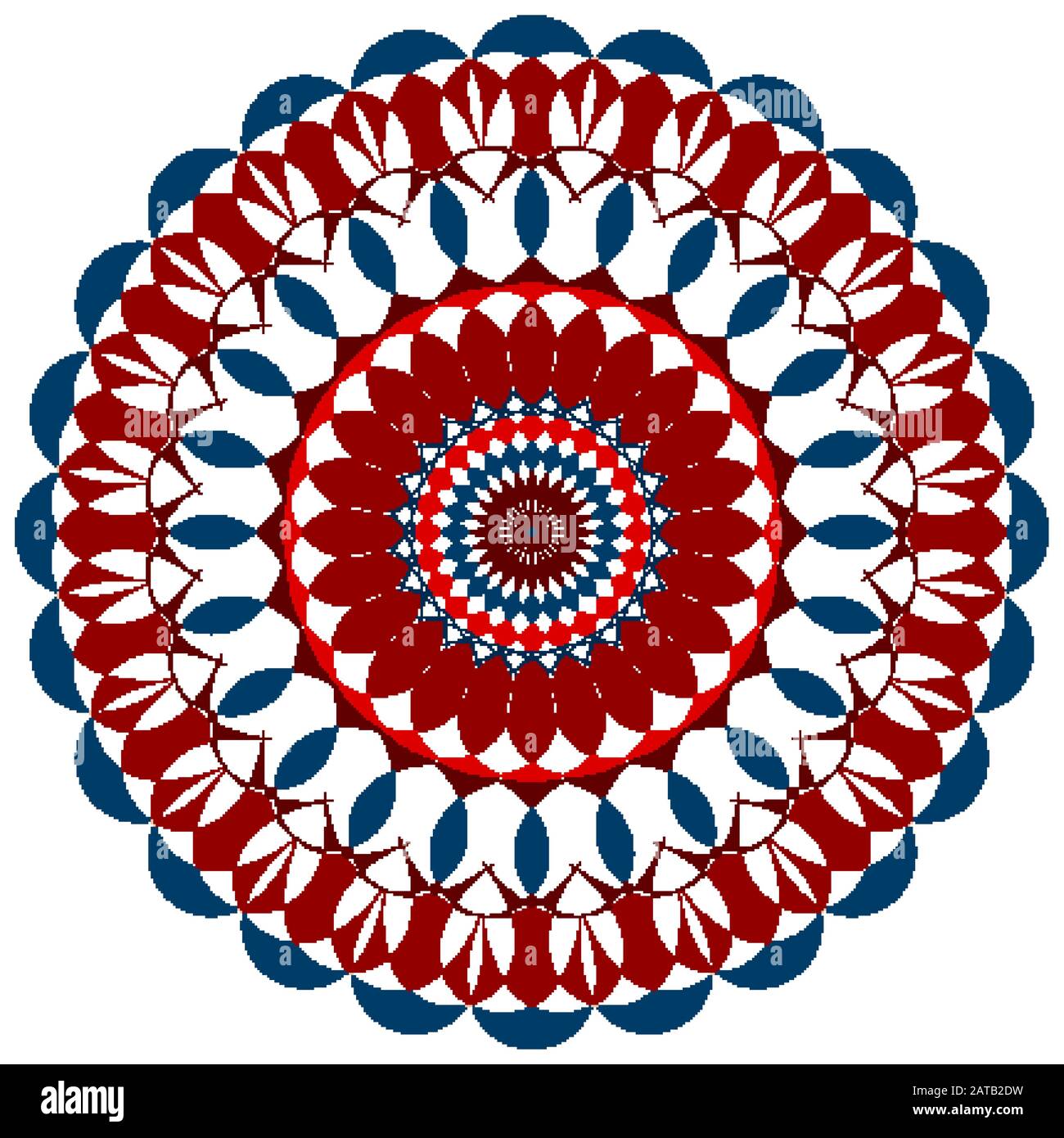 Mandala pattern design in red and blue illustration Stock Vector Image ...