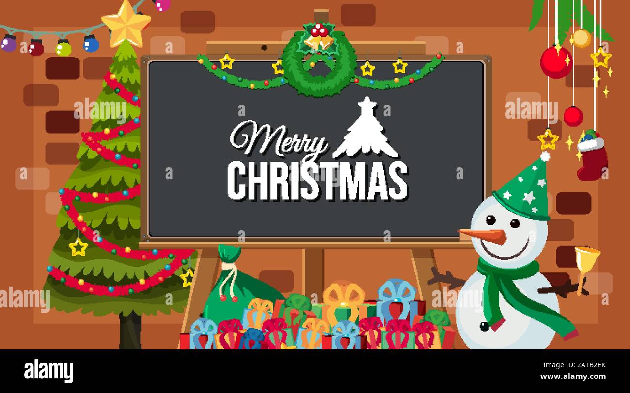 Border template with christmas theme background illustration Stock