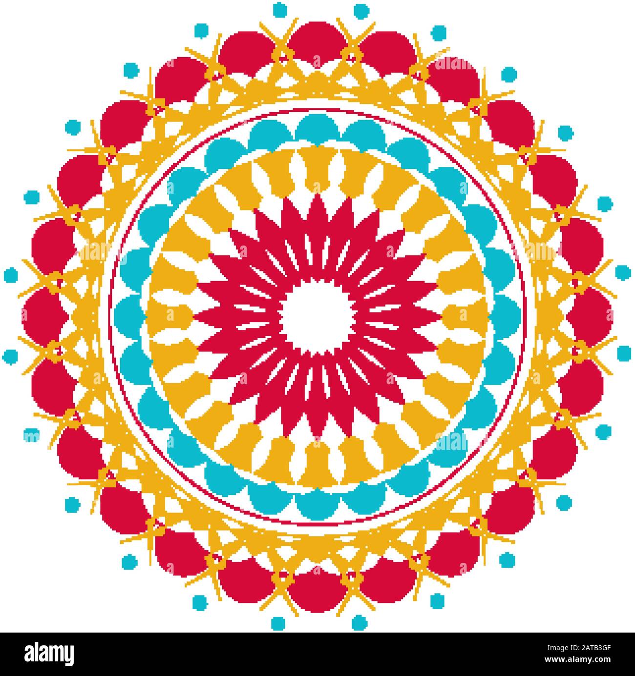 Mandala pattern design in red and blue color illustration Stock Vector ...