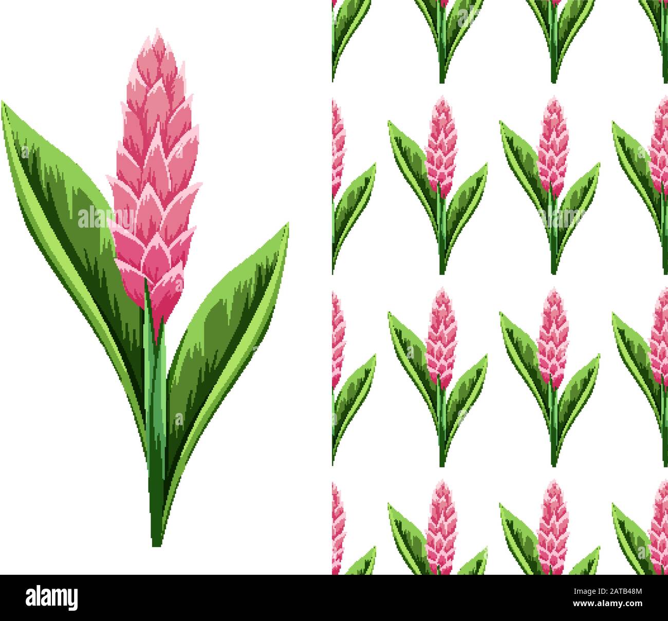 A seamless pattern of flowers on white illustration Stock Vector Image ...