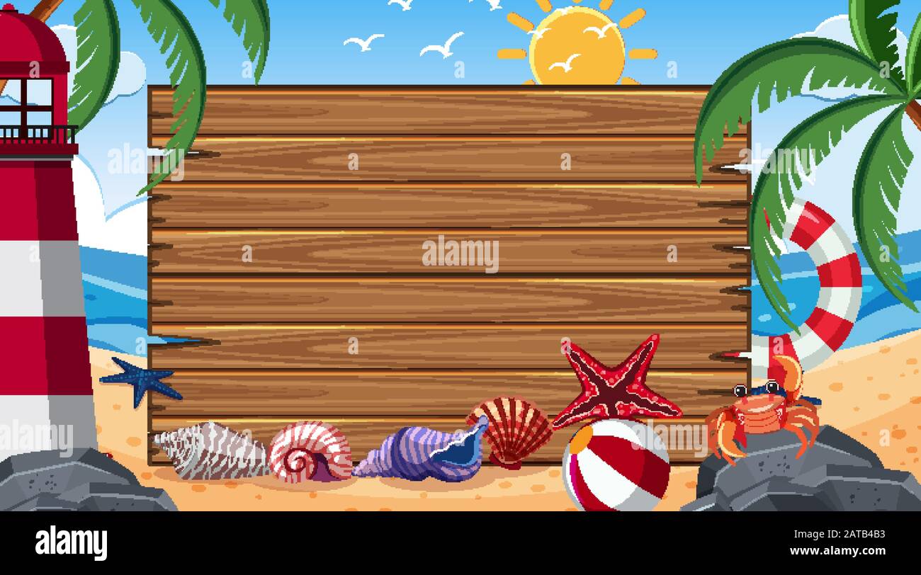 Border template with summer theme in background illustration Stock ...