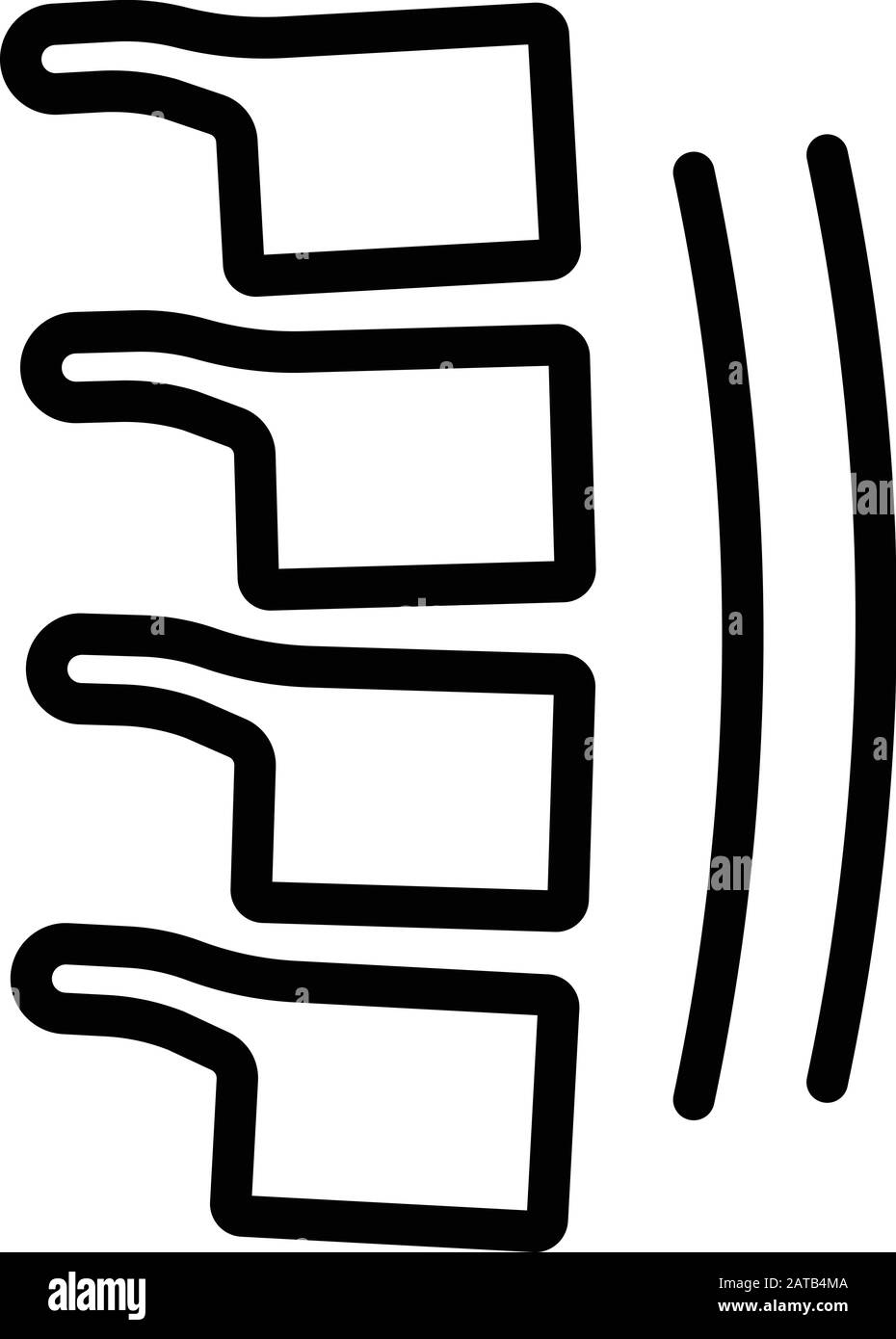 Bending of the spine icon, outline style Stock Vector Image & Art - Alamy