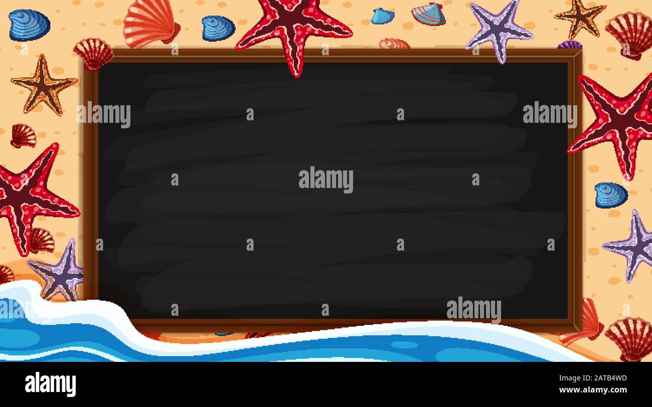 Border template with summer theme in background illustration Stock ...