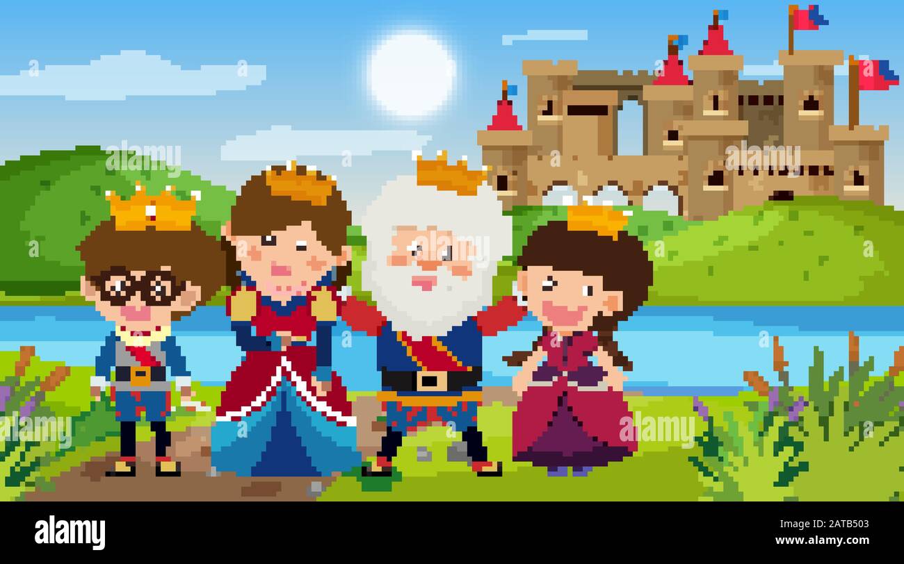 Scene with king and queen at the palace illustration Stock Vector Image ...