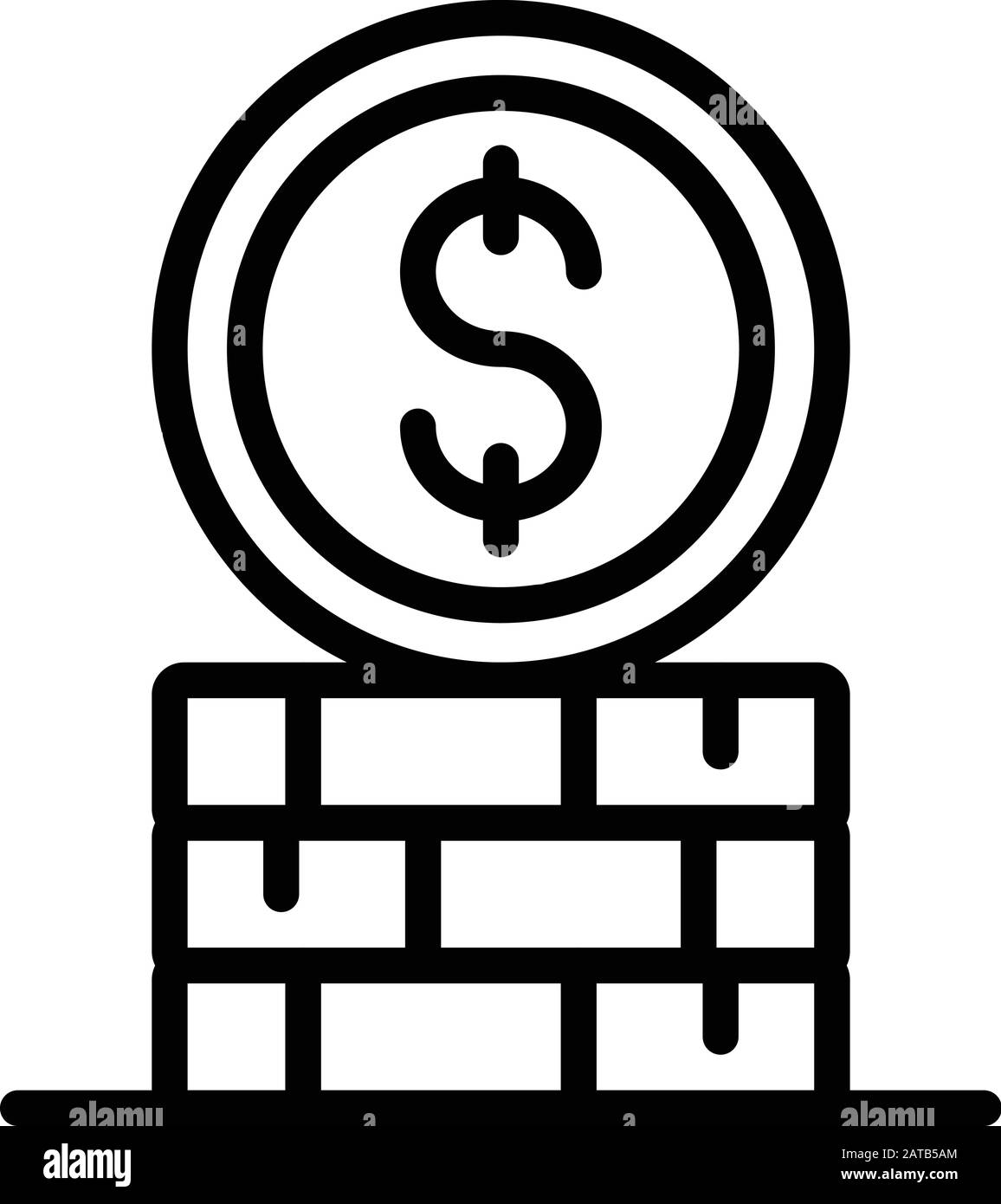 Stack of coins icon, outline style Stock Vector Image & Art - Alamy