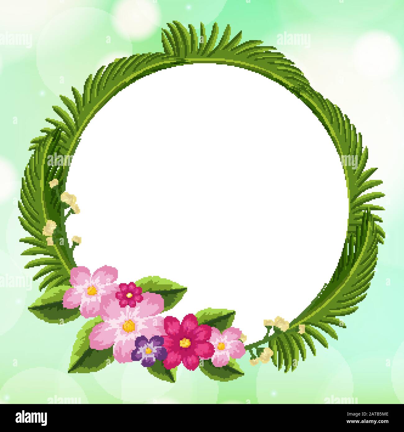 Frame template design with pink flowers illustration Stock Vector Image ...