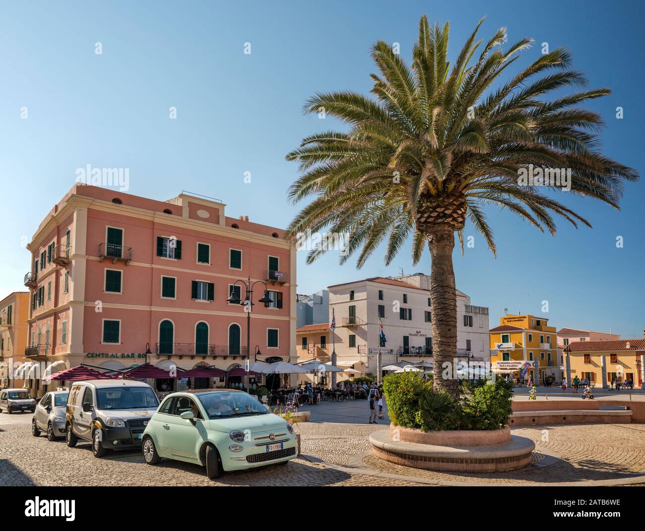 Piazza Vittorio Emanuele I in Santa Teresa di Gallura, Gallura region, Sassari province, Sardinia, Italy Stock Photo