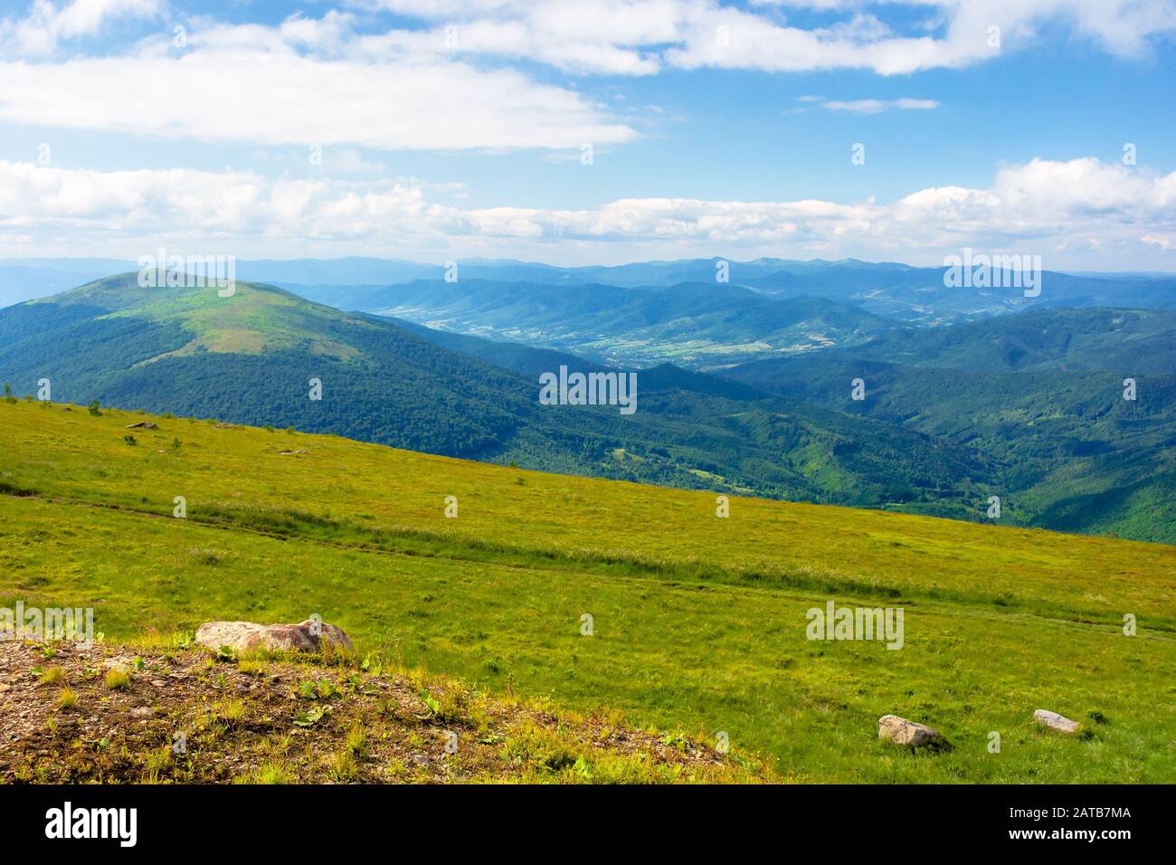 mountain landscape with clouds. beautiful summer scenery Stock Photo