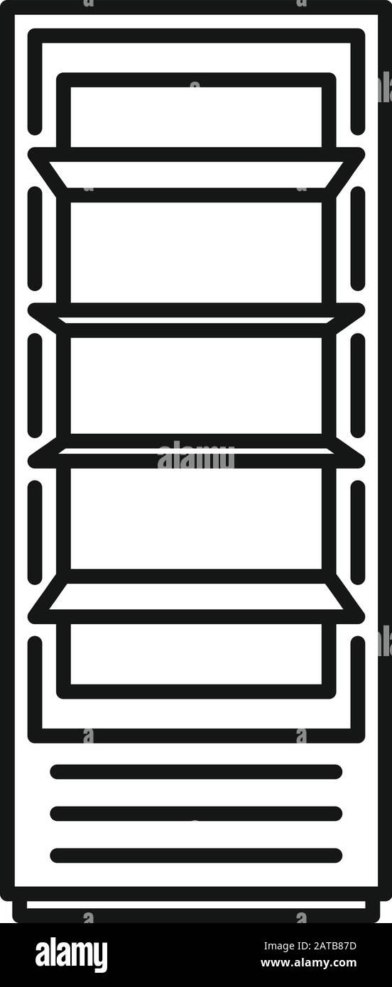 Drink fridge icon. Outline drink fridge vector icon for web design isolated on white background