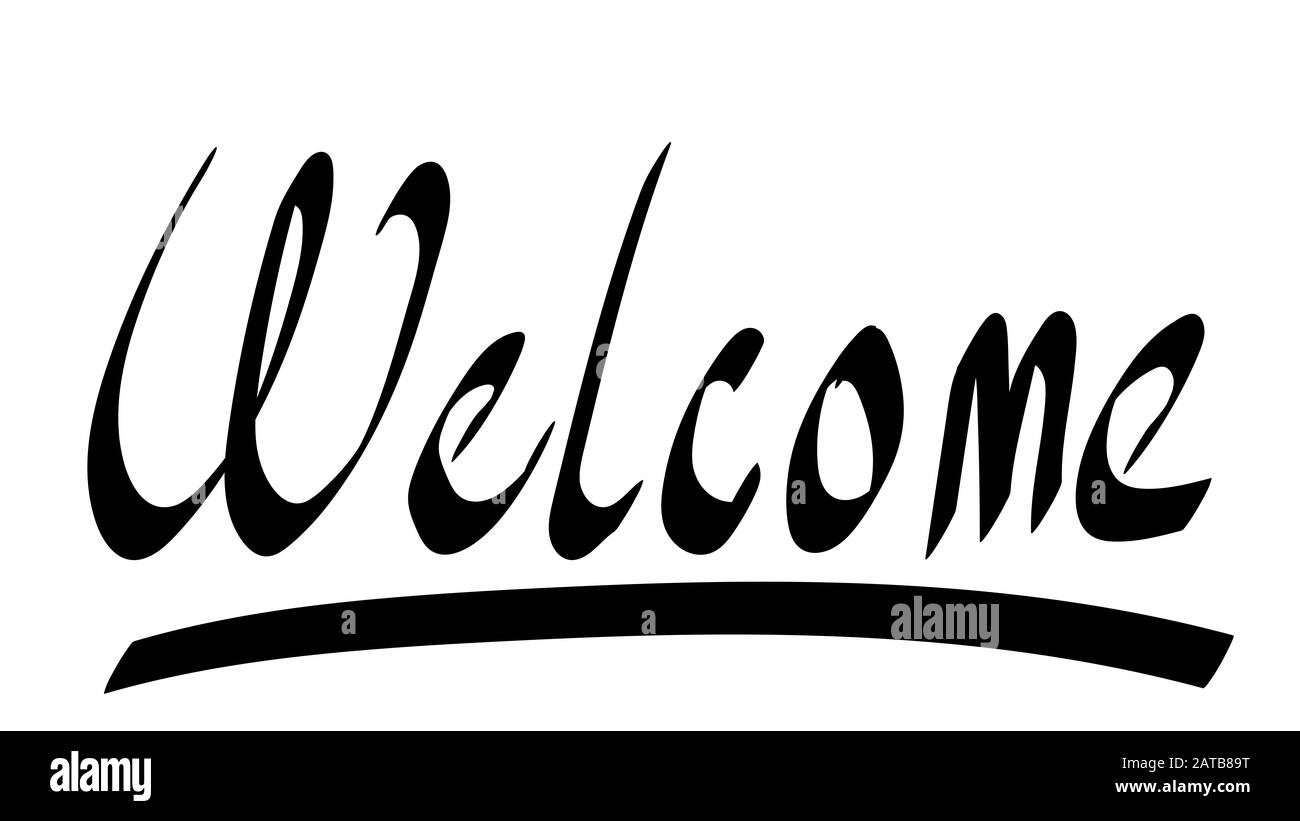 Welcome hand writing template background Stock Photo