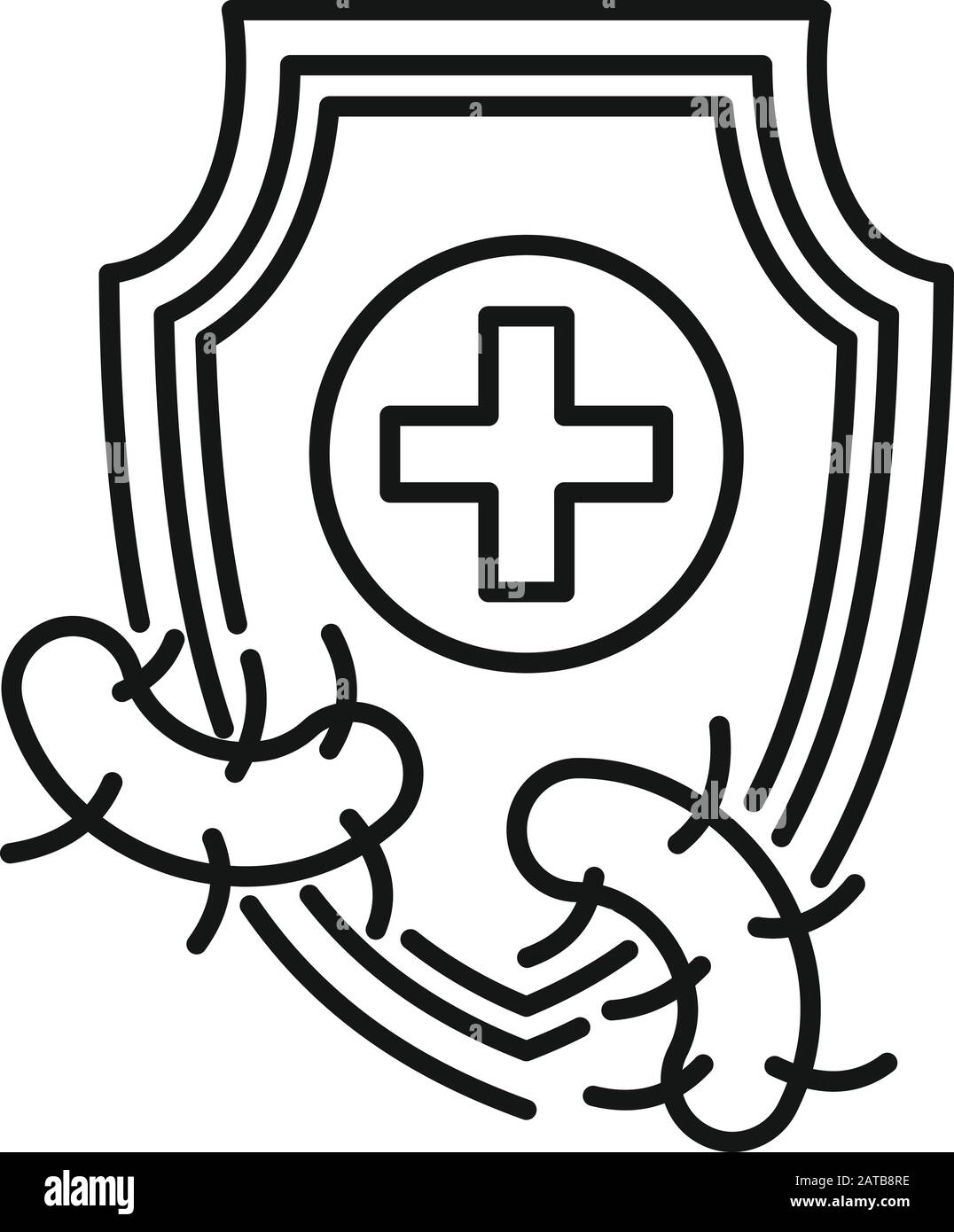Immunization shield icon. Outline immunization shield vector icon for ...
