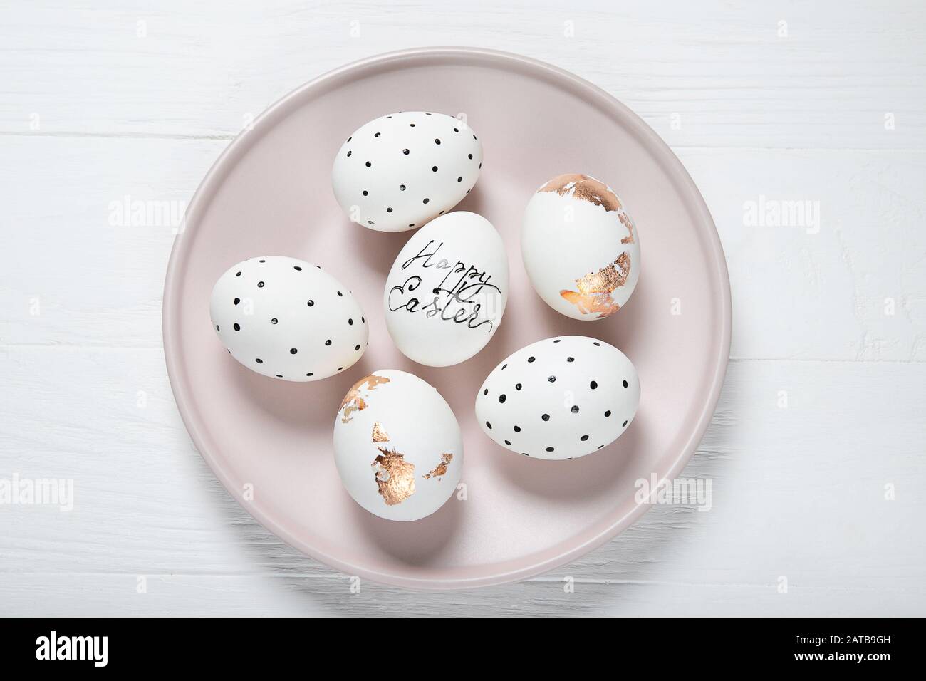 Beautiful composition with easter eggs. Stock Photo