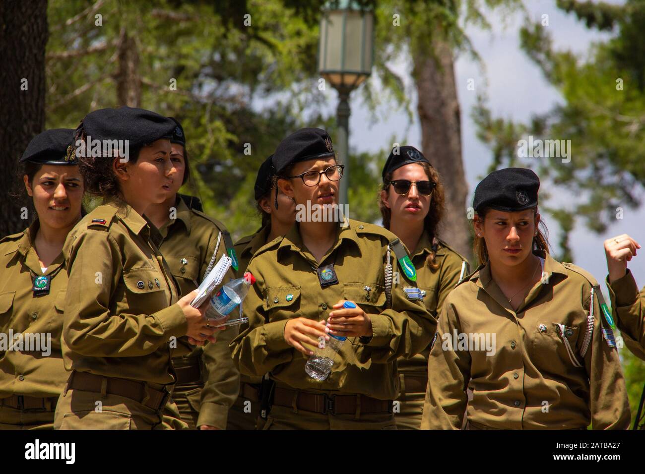 Young Israeli women officers Stock Photo