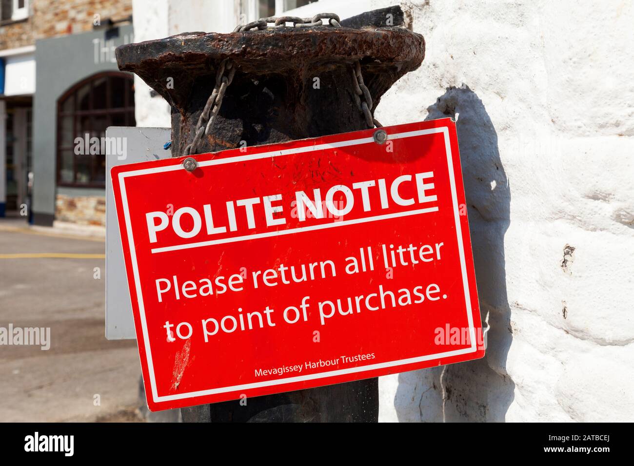 A local council polite notice in the U.K. Stock Photo
