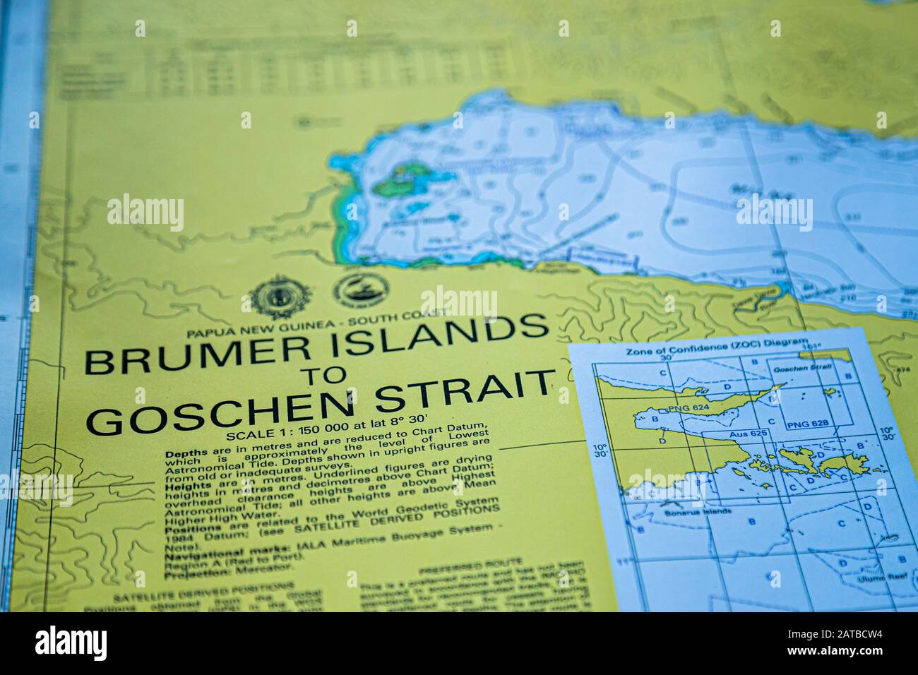 Nautical Map of the Sea of Papua New Guinea Stock Photo