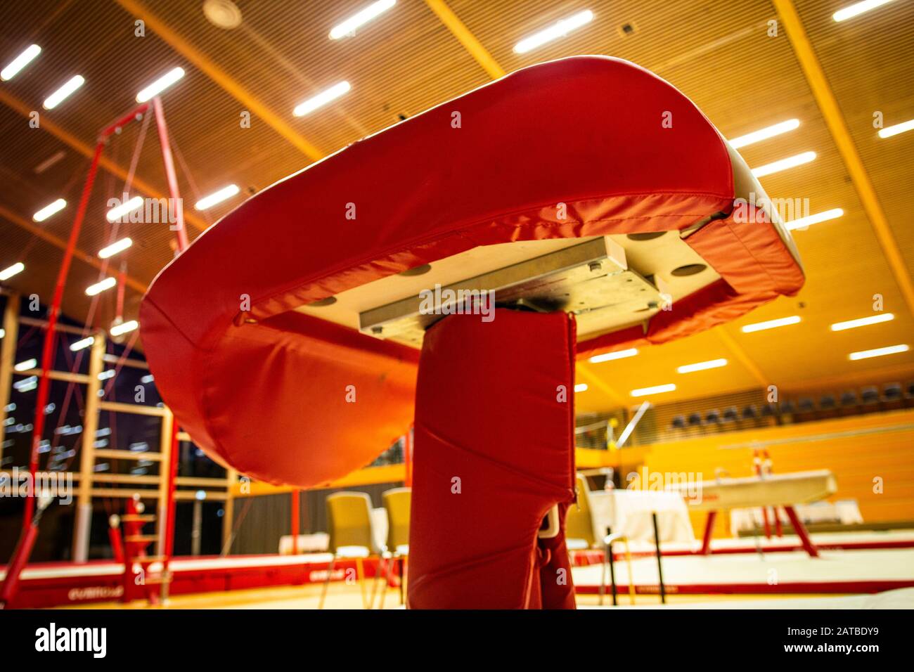 Gymnastic equipment in a gymnastic center Stock Photo Alamy