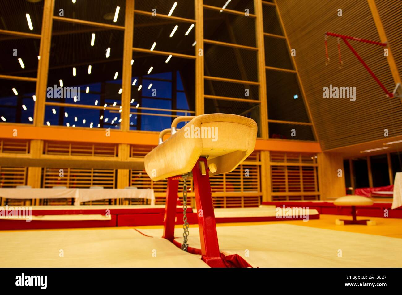 Gymnastic equipment in a gymnastic center Stock Photo Alamy