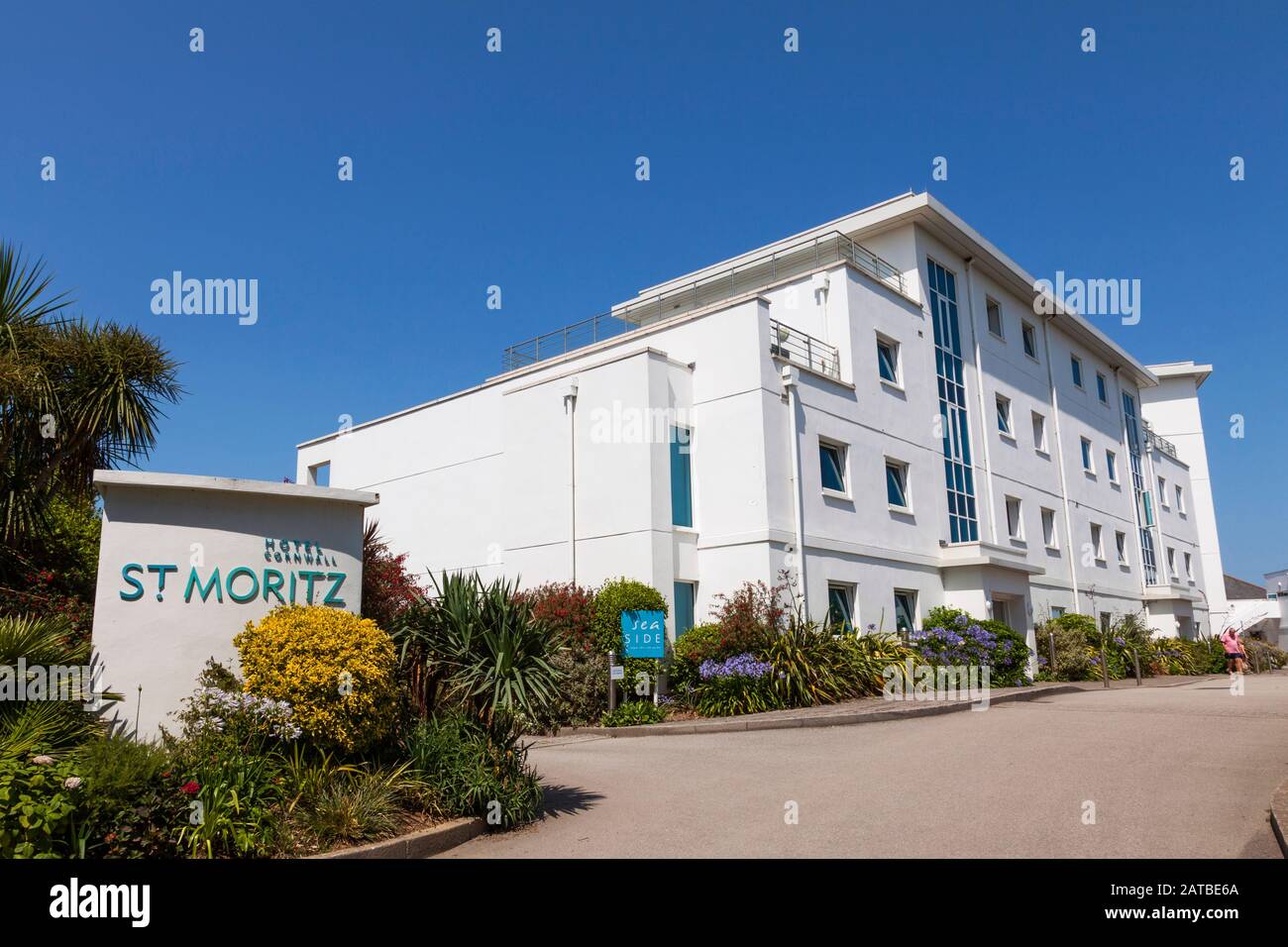 The St Moritz Hotel, Trebetherick, Cornwall, England, U.K. Stock Photo
