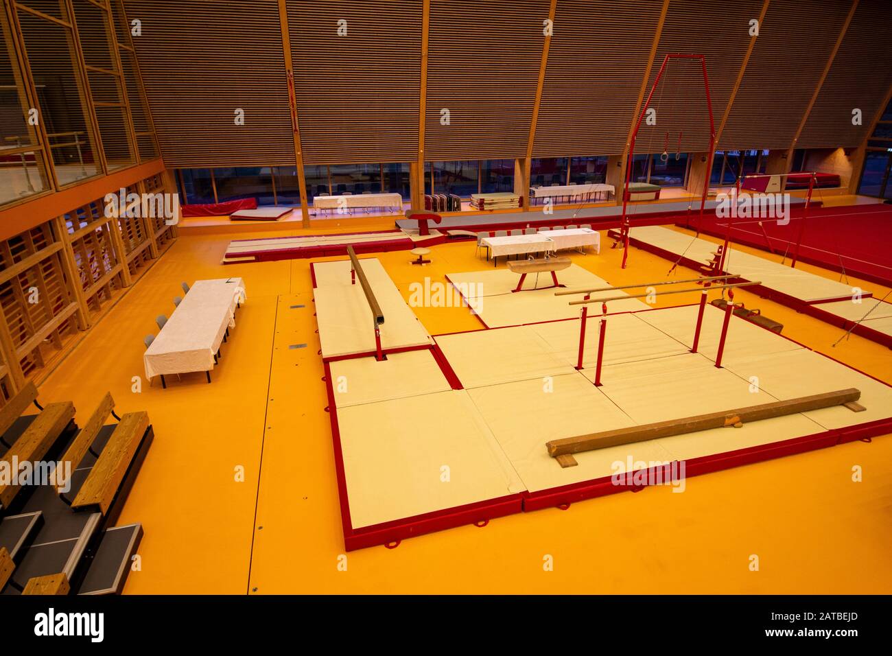 Gymnastic equipment in a gymnastic center Stock Photo Alamy