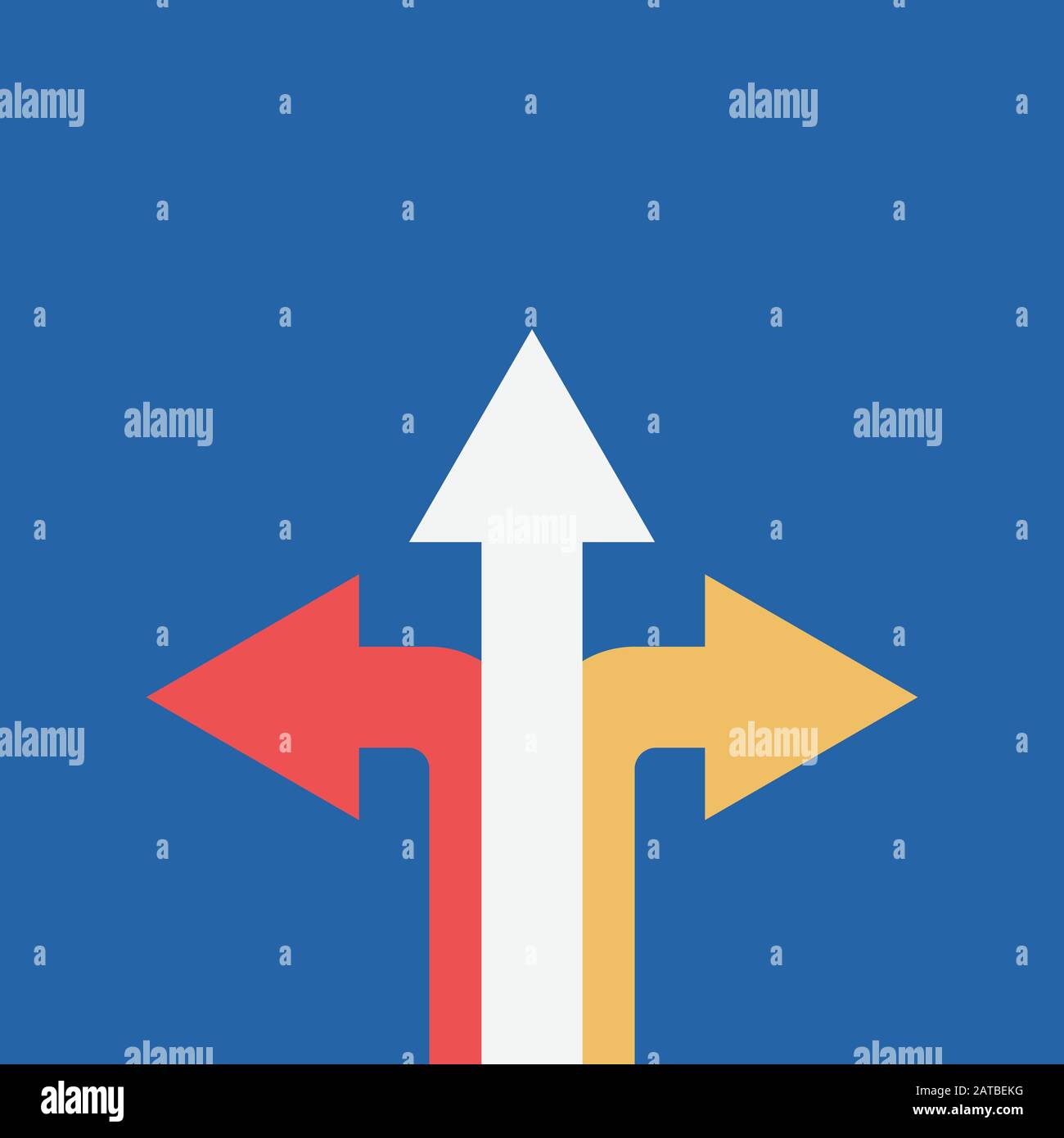 Business Concept Arrows In Different Directions Make Decisions Vector Illustration Flat 1881